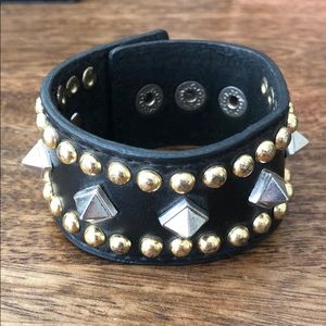 Leather studded bracelet